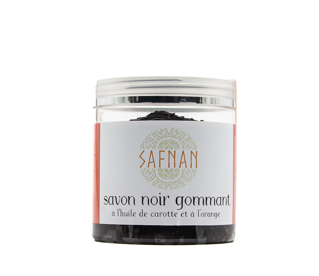 Savon noir gommant à l'orange et huile de carotte (8213122875657)